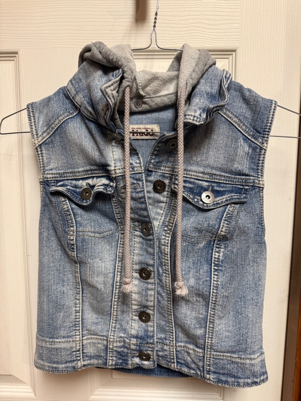 Mudd Light Blue Denim Hooded Vest for Kids